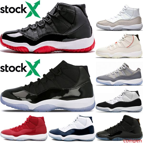 

11 11s bred concord 45 basketball shoes for men women stock x space jam gym red prom night 72-10 navy gum sports sneakers