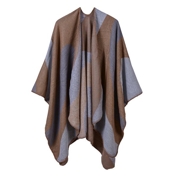 

lady geometric color simple casual matching office beach shawl, Blue;gray