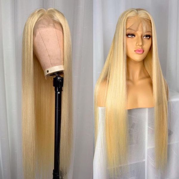 

613 blonde full lace human hair wigs remy hair brazilian wigs with baby hair pre-plucked hairline 150 density, Black;brown