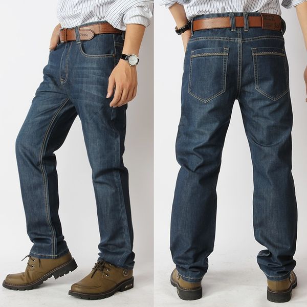 

elastic waist new arrival summer men winter jeans male tide loose straight plus size 30-40 42 44 46 48 50 52, Blue