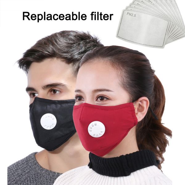 

washable can put disposable filter pm2.5 activated carbon black mouth mask anti dust mask windproof bacteria proof flu face masks