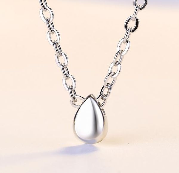 

silver-plated necklace korean version of the red net with simple water drop necklace female clavicle chain women