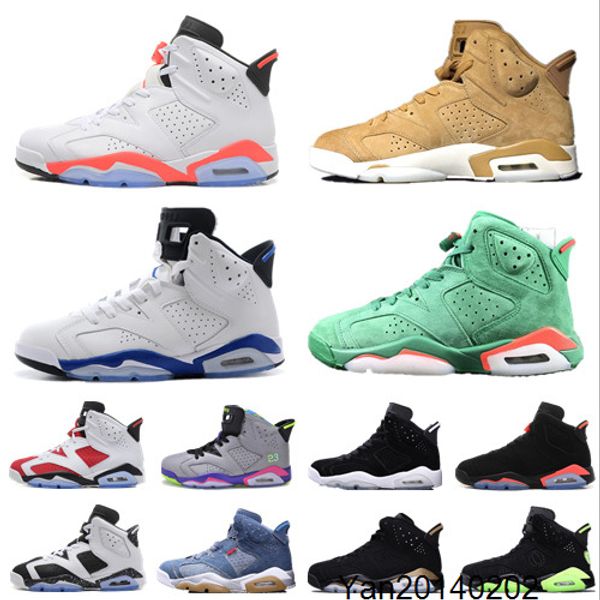 

new 6 carmine basketball shoes classic 6s unc black blue white infrared low chrome men sport blue red oreo alternate oreo black cat