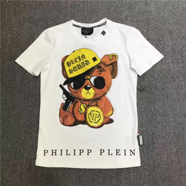 

2019 summer luxury t-shirt men's fashion red panda print t-shirt men's clothing italian brand short-sleeved t-shirt, White;black