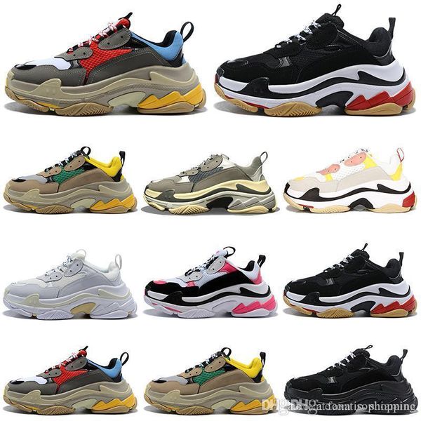 

fashion luxury triple s designer shoes men women platform chaussures black white gray red pink mens trainers casual dad shoe sneaker vintage