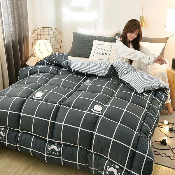 

new winter patchwork duvet lamb wool warm comforter camel cotton quilt thicken blanket king queen size cf
