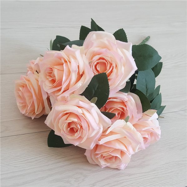 

10 heads artificial roses bouquet 44cm wedding decoration flowers rose home decoration accessories fake flower bouquet