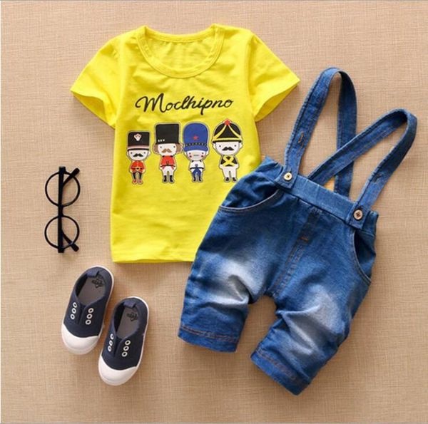 

new arrive 1-5 years children blue cowboy overalls baby cartoon shoulder strap two-button denim overalls boys fashion pants