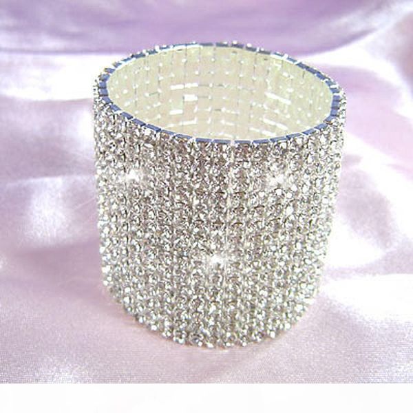 

15 ряд stretch люкс clear кристалл rhinestone браслет cb915, Black