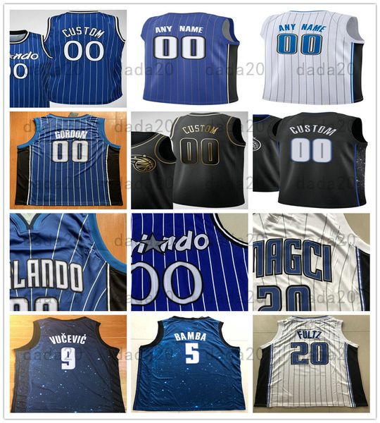 

printed aaron 00 gordon evan 10 fournier nikola 9 vucevic terrence 31 ross markelle 20 fultz mohamed 5 bamba dj 14 augustin ennis iii jersey, Black