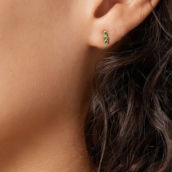 

roxi 925 sterling silver small round cz zircon stud earrings for women boho jewelry natural blue turquoises stone earring, Golden;silver