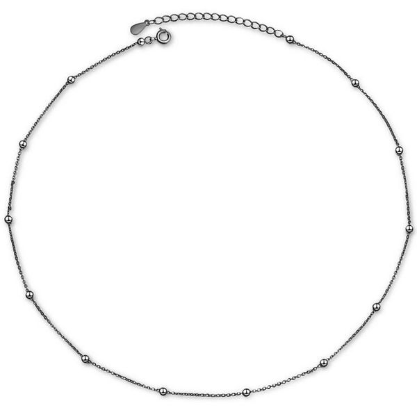

sunny you trendy 925 silver black gun color chain necklace for girls female simple short clavicle necklace gift korea jewelry