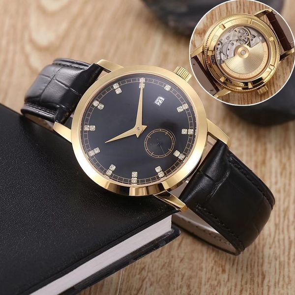 

2019 new luxury men's watch designer watch mechanical automatic watch 39mm sapphire mirror leather strap ing, Slivery;brown