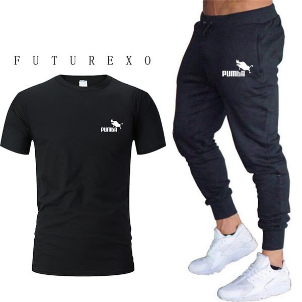 

short-sleeved suit men's running tracksuit suit sweatshirt / sweat pants gym fitness training coat pants men jogging track, White;black