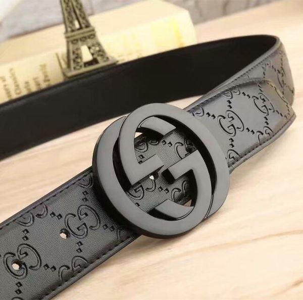 

genuine leather belt for men and women fashion buckle plaid belt designer belt high cowhide jeans girdle, Black;brown