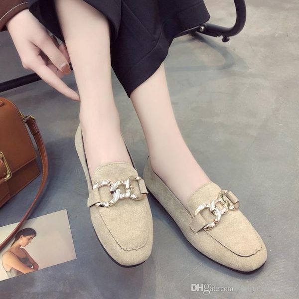 

fashion new women's flats shoes trend metal buckle women's casual shoes shallow mouth breathable canvas shoes, Black