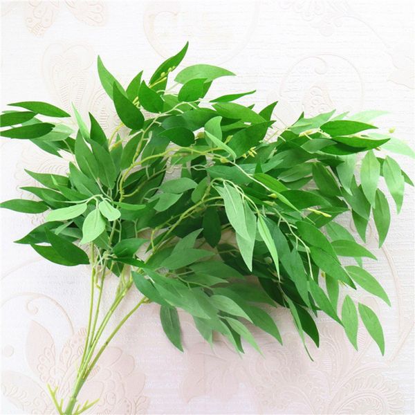 

1 bunch of 5 forks artificial willow leaves artificial plant party decoration supplies for living room wedding study room office