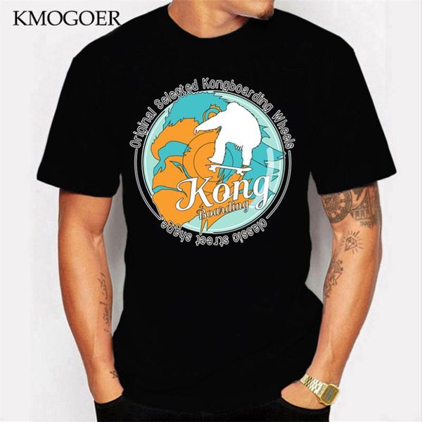 

gorilla kongboarding вымышленные longboarding s printed t shirt men's t-shirt homme streetwear hip hop хлопок топы tee camiseta, White;black