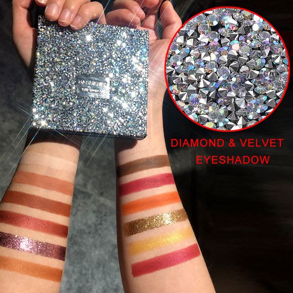 

diamond eye shadow palette tray pearlescent matte glitter sequins 12 color eyeshadow full diamond waterproof eye shadow