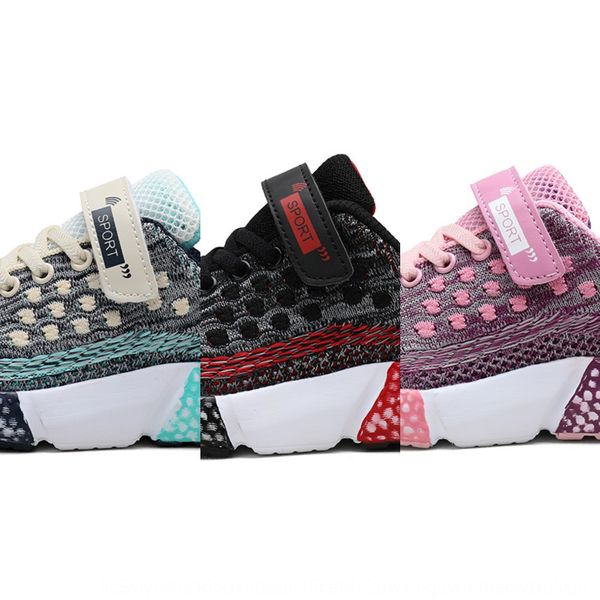 

ins super fire sneakers children's 2020 children's sports mesh men's shoes autumn breathable flying weaving girls travel shoe, Black