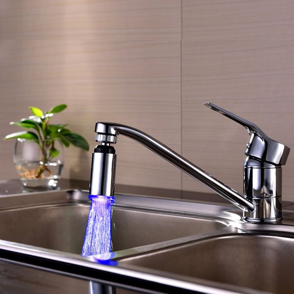 

led 7 цветов брызгозащищенный кран kitchen sink температуры датчик света водопроводной воды ванная комната смеситель для душа адаптер #z