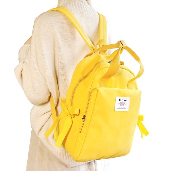 

women preppy school bags for teenagers female nylon waterproof travel bags girls cute bow backpack feminina rucksack mochilas