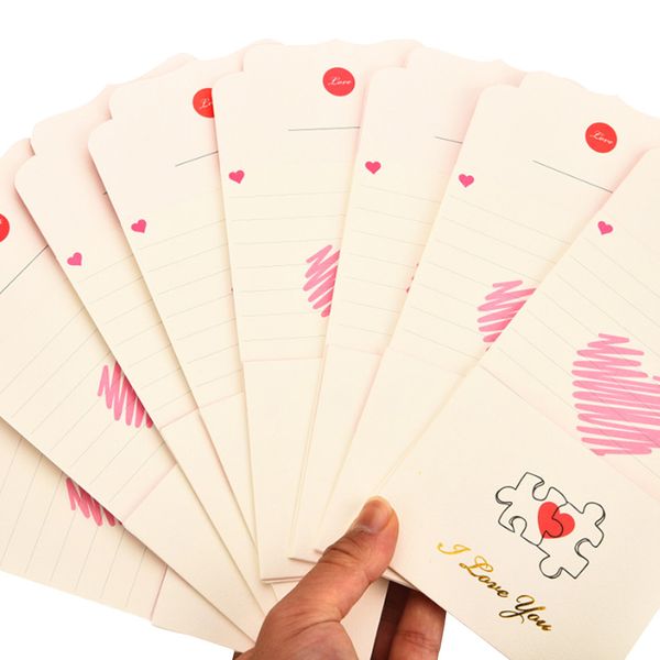 

4pcs/pack cute pink heart mini multifuction folding paper envelope letter paper kawaii wedding party invitation supplies random