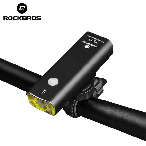 

rockbros bike headlight bicycle usb rechargeable light cycling waterproof bicycle front lamp bike accessories 2 color