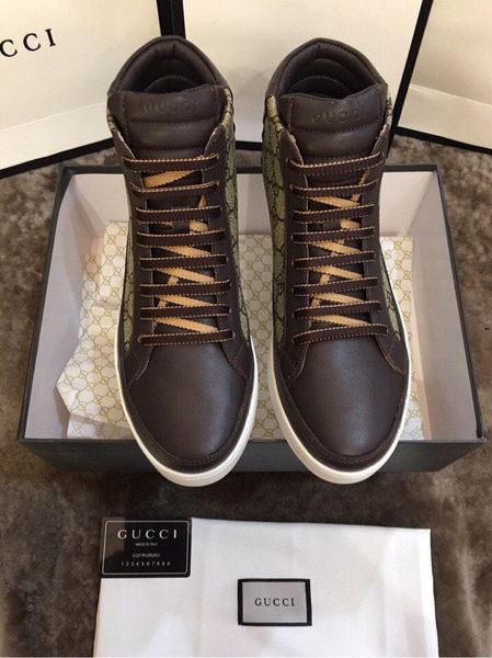 

18fw men vulcanized shoes high sneakers designers shoes male baske men autumn leather with chunky white sneakers male lisy1, Black