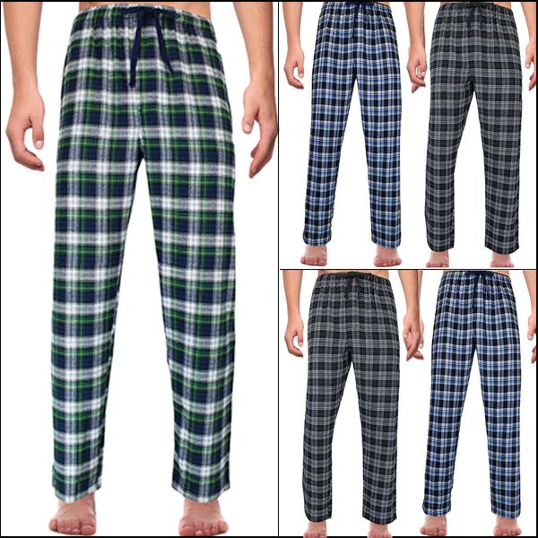 

мужчины плед сна брюки проверить гостиная брюки пижамы нижней пижамы хлопок пледы пижамы m  xl 2xl, Black