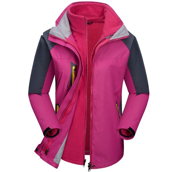 

hiking waterproof jacket outdoor women fleece softshell hunting ski suit windproof camping mountaineering warmwinter sport jacke, Blue;black