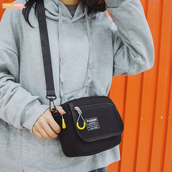 

women canvas single shoulder messenger bag pure color casual messenger bag small square bag sacs des femmes ll