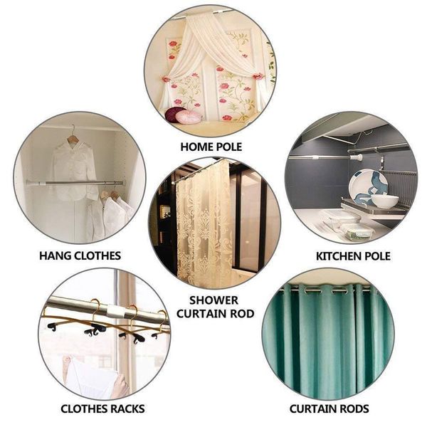 

tension rod curtain shower adjustable rod spring tension easy installation htq99