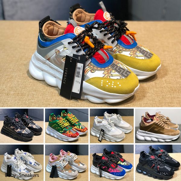 

versace chain reaction мужские кроссовки тройной черный белый лазер фуксия красный орбита разводят aqua neon мужские женские кроссовки спорт, Black