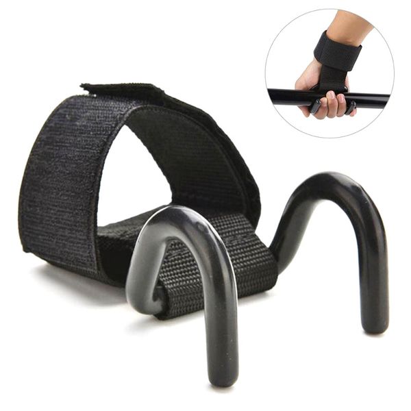 

2pcs strong steel hook grips straps weight lifting strength training gym fitness wrist support lift straps weightlifting hook