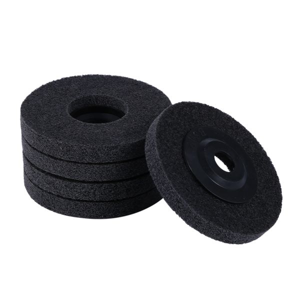 

5pcs 4 inch nylon fiber polishing wheel non woven abrasive flap disc grinding polishing wheel for metal ceramics marble wood cra