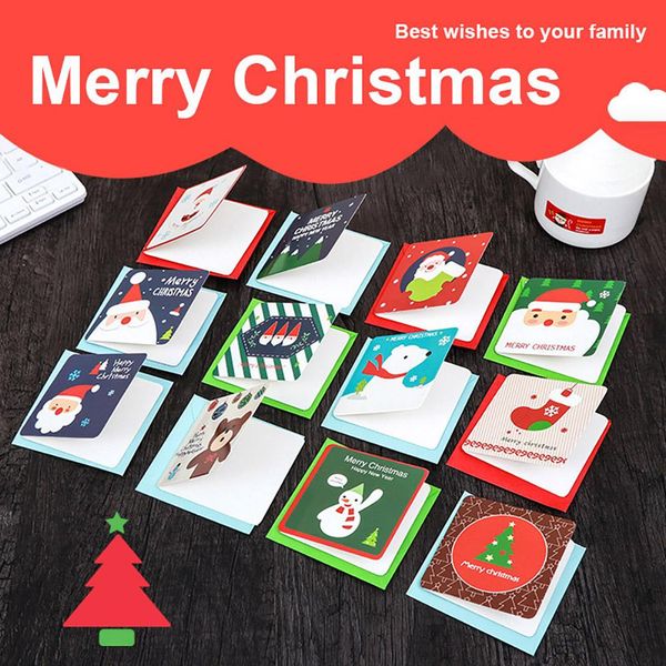 

144pcs christmas tree santa paper greeting cards envelope xmas birthday holiday greeting postcard