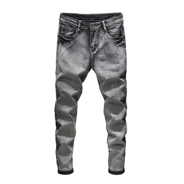 

2020 autumn winter new style elastic black denim slim trousers jeans male brand clothesplus size 42 44 46, Blue
