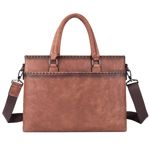 

men's briefcase bag men's genuine leather lapbag business tote for document office portable lapshoulder
