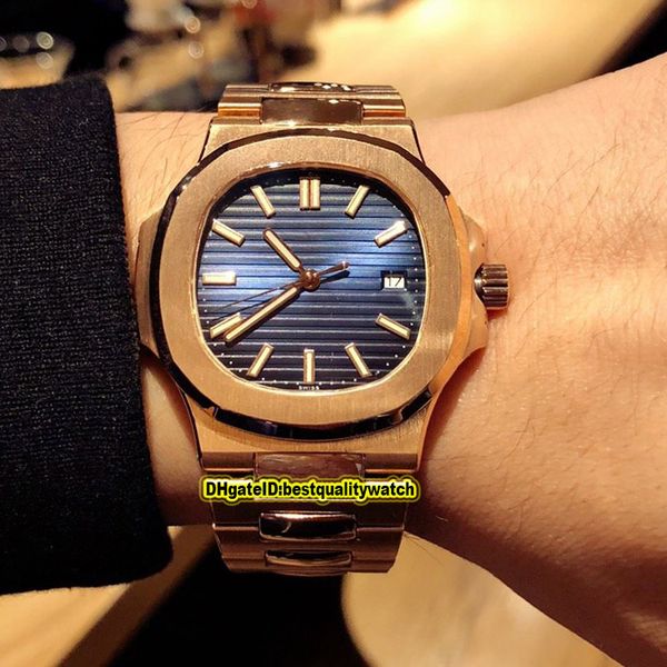 

version nautilus 5711/1a 010 blue dial rose gold case cal.324 sc automatic mechanical 1a-011 mens watch sapphire luxury sport watches, Slivery;brown