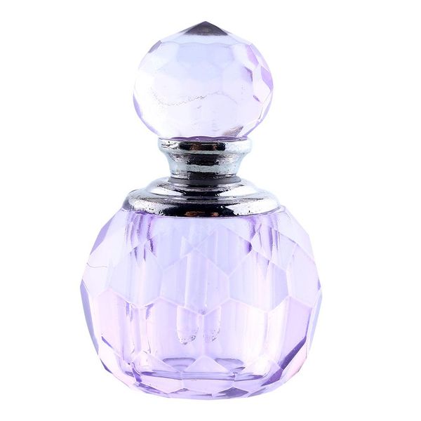 

1x purple mini refillable empty bottles artificial crystal glass bottles essential oil perfume liquid dropper bottle gift