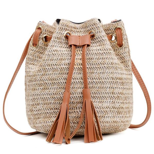 

повседневная дикая кисточкой тканые сумка ведро сумки мода кисточкой винтаж повседневная сумка crossbody для женщин дамы