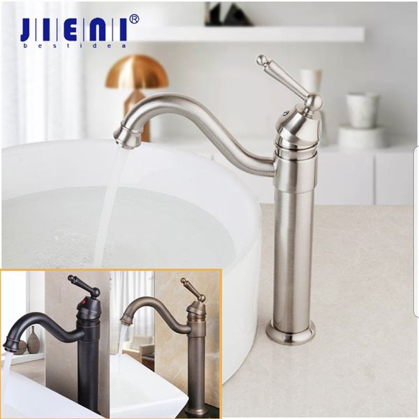 

jieni nickel swivel 360 swivel orb antique brass bathroom wash basin rotate steam spout deck mounted tall sink mixer tap faucet