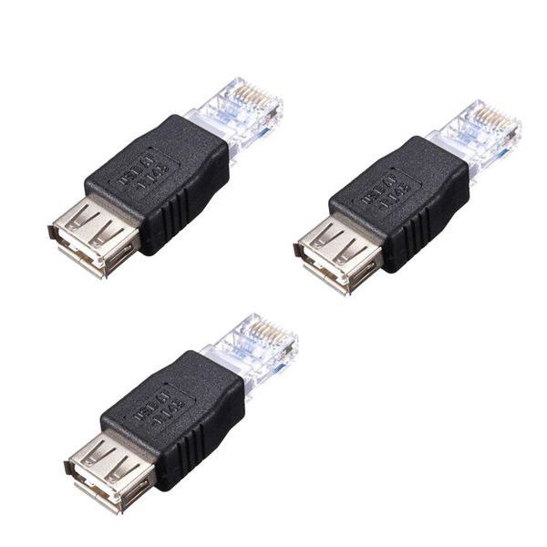 

3pc a f ethernet router plug socket lan network rj45 male to usb female adapter y20