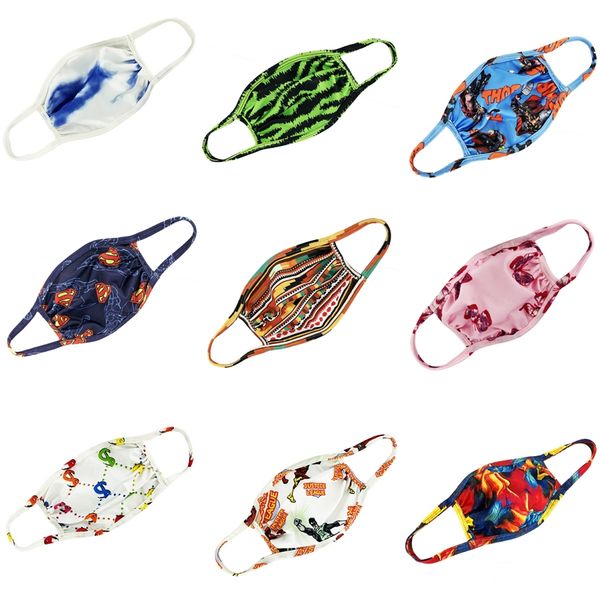 

masque bouche designer printed full face mask black fabric reusable horror #248