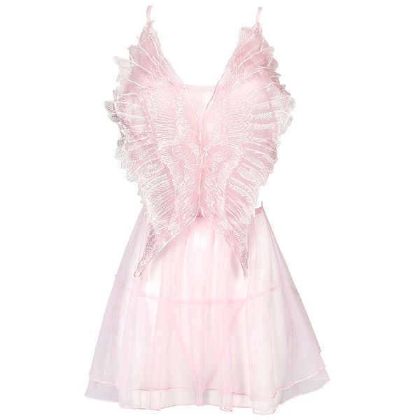 

halloween mesh nightdress big butterfly underwear ladies fashion underwear four seasons can wear solid color, White