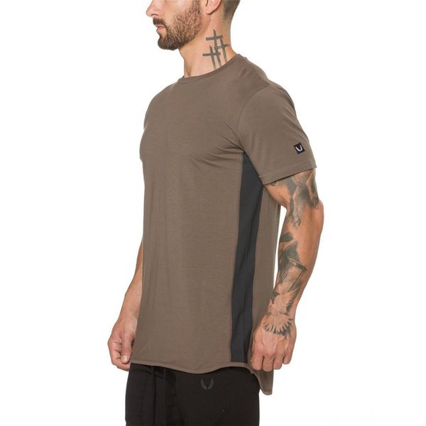 

wholesale-wing t-shirt sports men 2018 summer new bodybuilding training moisture wicking quick-drying shirt fitness short sleeve, Black;blue