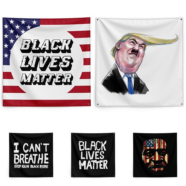 

george floyd printing tapestry black lives matter household wall banner black lives matter flag 150*150cm #qa40755