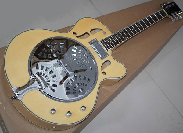 Бесплатная доставка натуральный деревянный цвет Echo Электрическая гитара с железной крышкой, фритброн для розового дерева, может быть настроена в зависимости от запроса