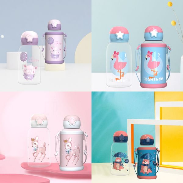 

4 вида эко-дружественных bpa бесплатно взрослых детей чашка воды пластиковая соломенная чашка анти-падение чайник с крышкой удобный мультфил